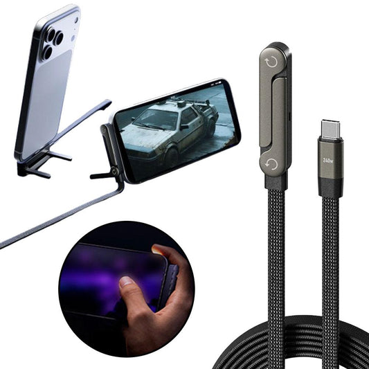 Elbow Fast-Charging Phone Holder Cable (240W / 65W /30W) Type-C To Type-C USB-A To Type-C