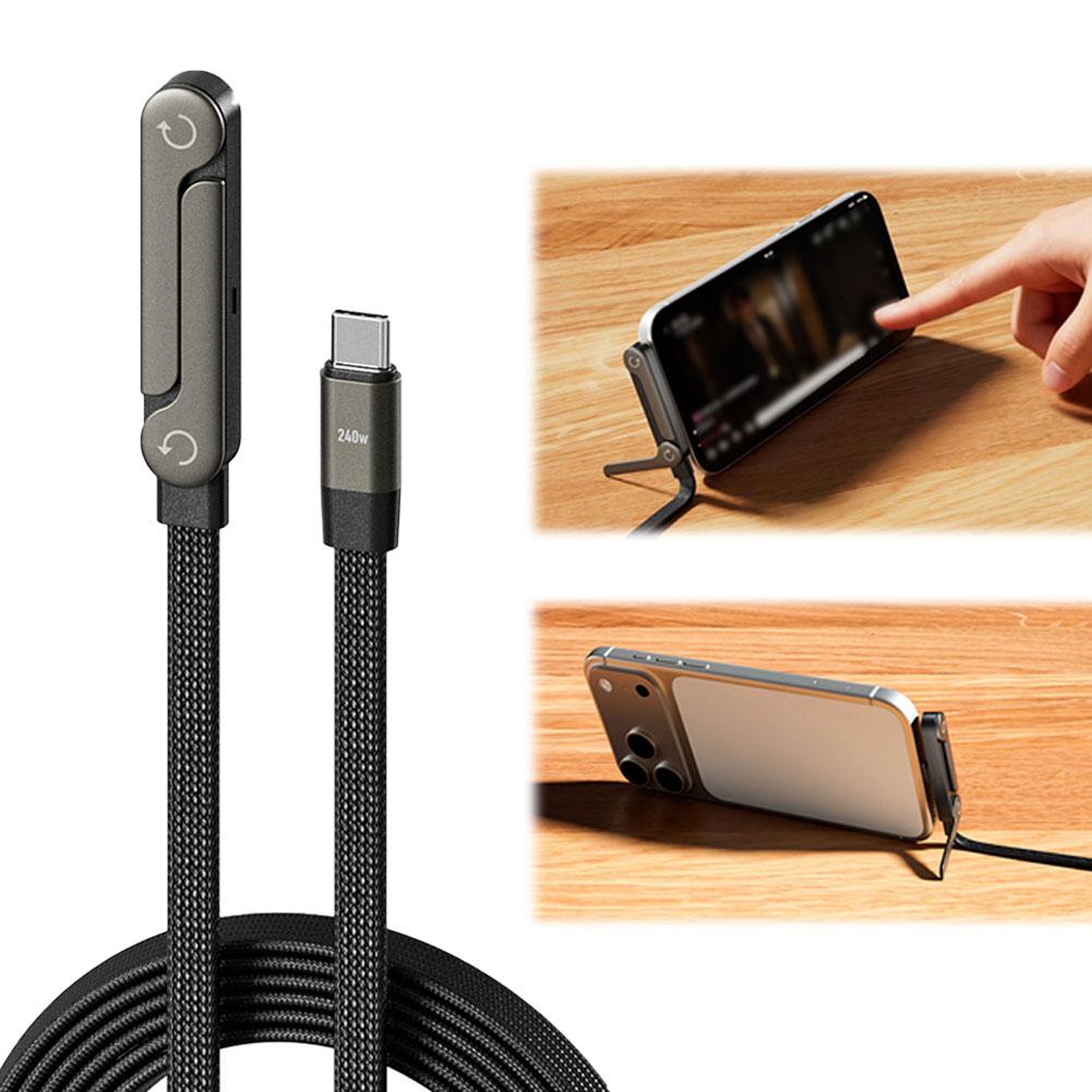 Elbow Fast-Charging Phone Holder Cable (240W / 65W /30W) Type-C To Type-C USB-A To Type-C