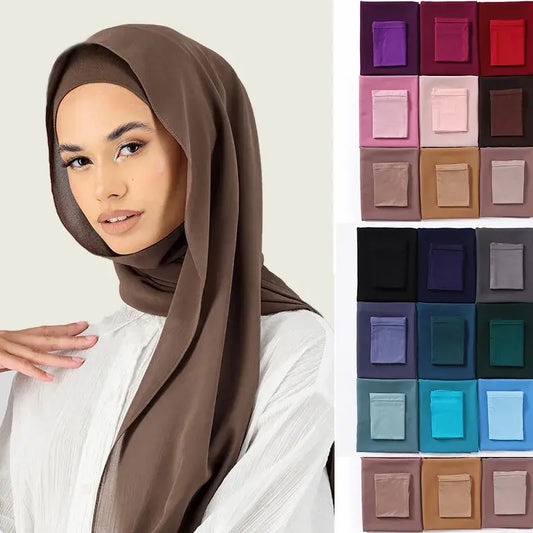 Two Piece Set Chiffon Hijab Chiffon Underscarf